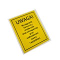 Naklejka Romet UWAGA żółta