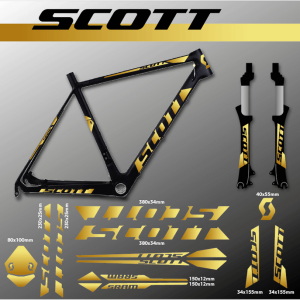 Scott naklejka na rower kolor złoty set 605