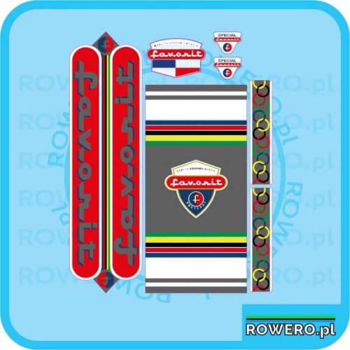 Naklejki na rower FAVORIT naklejki  - set 301