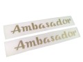 Naklejka Romet Ambasador  naklejka złoty napis