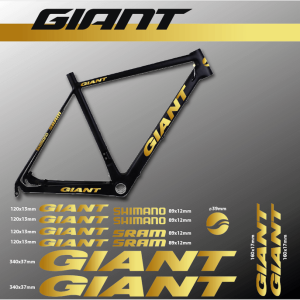 Naklejki Giant -  naklejki na rower Giant -set 606 złoty