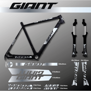 Naklejki Giant -  naklejki na rower Giant -set 609 srebrny