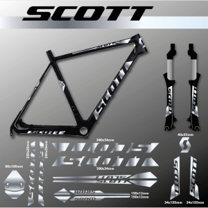Scott naklejka na rower kolor srebrny set 605
