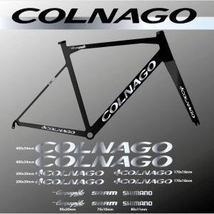 COLNAGO naklejka na rower kolor srebrny set 608