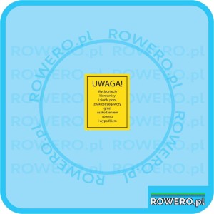 Naklejka ROMET Uniwersalna 2 żółta UWAGA 