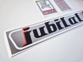 Naklejki Romet Jubilat 2 z białą ramką obrysem i czerwoną literą J